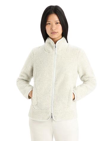 Icebreaker RealFleece™ Merino High Pile Long Sleeve Zip Naisten Huppari Valkoinen | FI 1663JPQJ